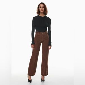 Denim Forum Brown Wide-Leg Corduroy Pants